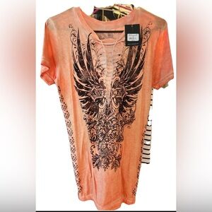 Affliction Peach Graphic Tee